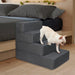Pug going down through PaWz Detachable Pet Stairs 