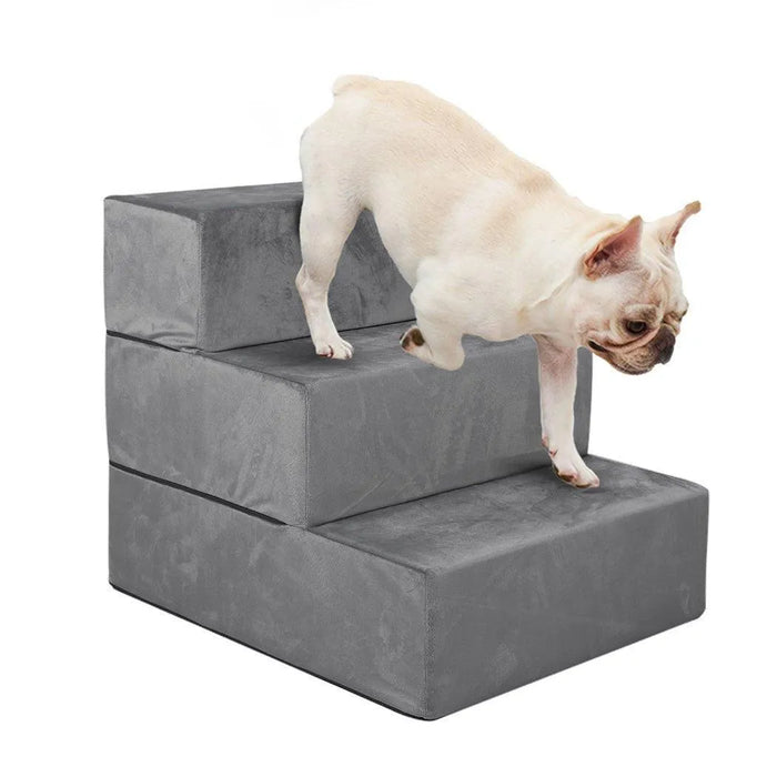 pug going down the stairs PaWz Detachable Pet Stairs  