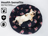puppy lying on pawz floral dog bed​ 