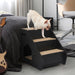 puppy walking down throught  PaWz Wooden Pet Stairs 