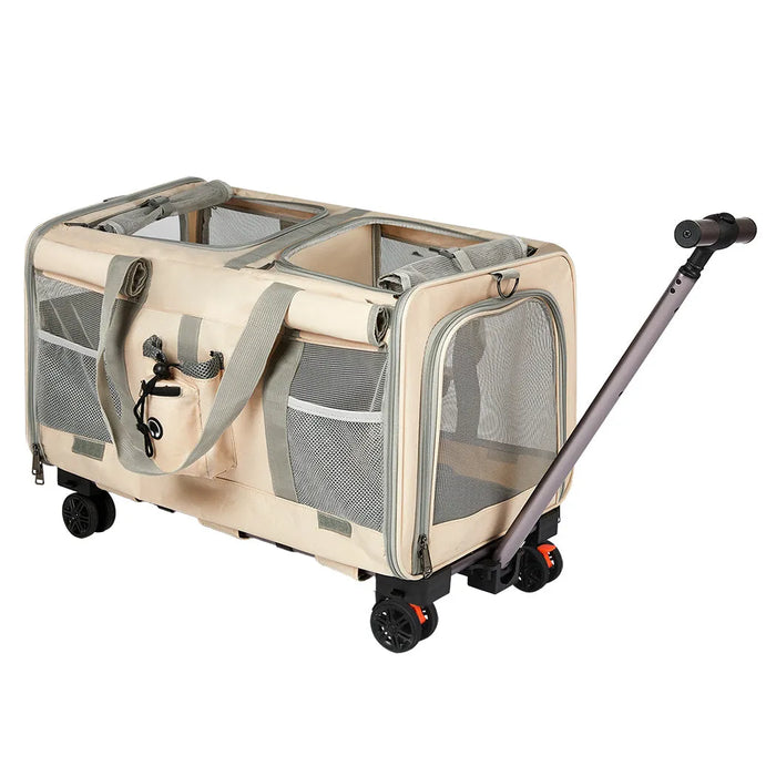 side pocket and water bottle holder on Pawz pet carrier for large dogs 