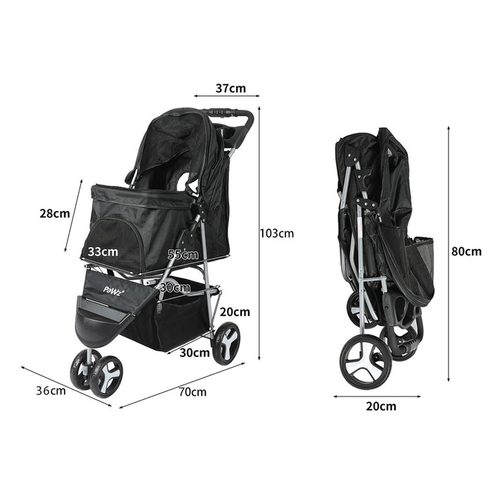 PaWz Large Dog Stroller - 3 Wheels