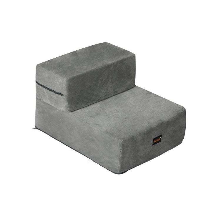 Two steps PaWz Detachable Pet Stairs Light Grey 