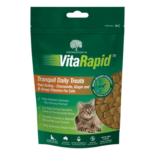 Vetalogica VitaRapid Tranquil Treats for Cats 100gm - petpawz.com.au