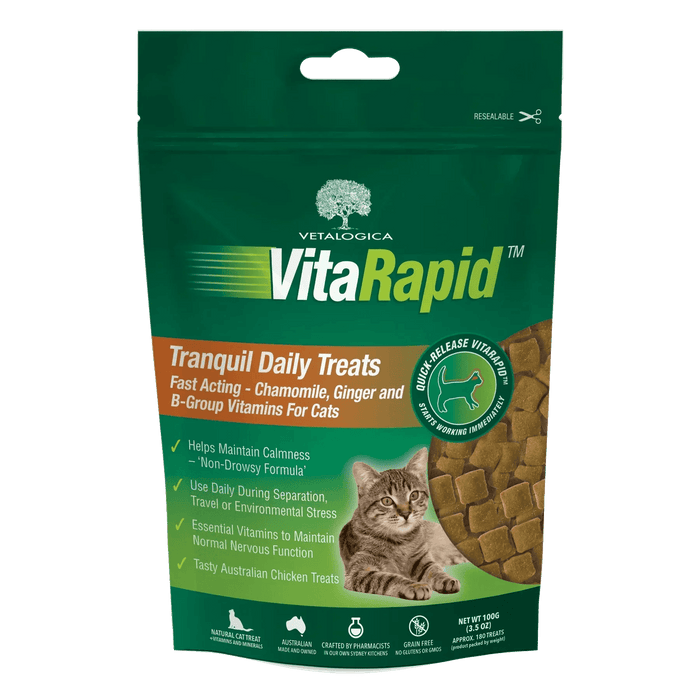 Vetalogica VitaRapid Tranquil Treats for Cats 100gm - petpawz.com.au