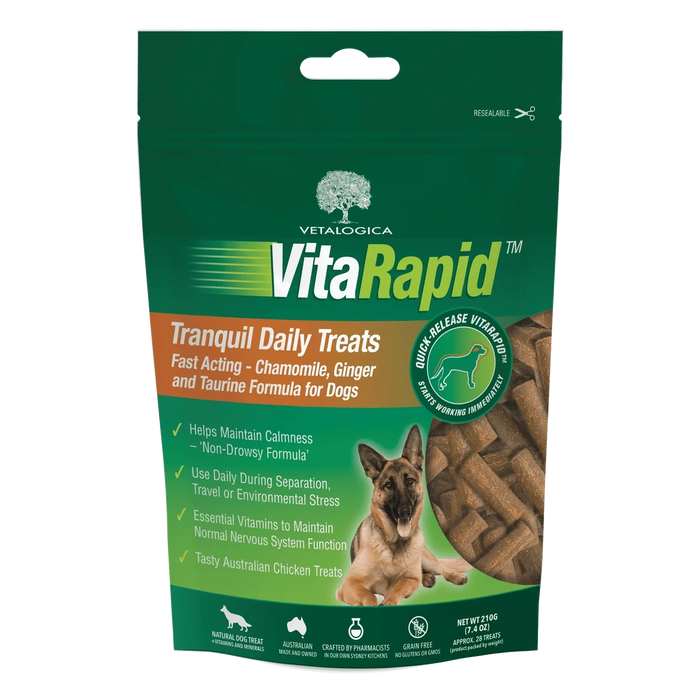Vetalogica VitaRapid Tranquil Treats for Dogs 210gm - petpawz.com.au