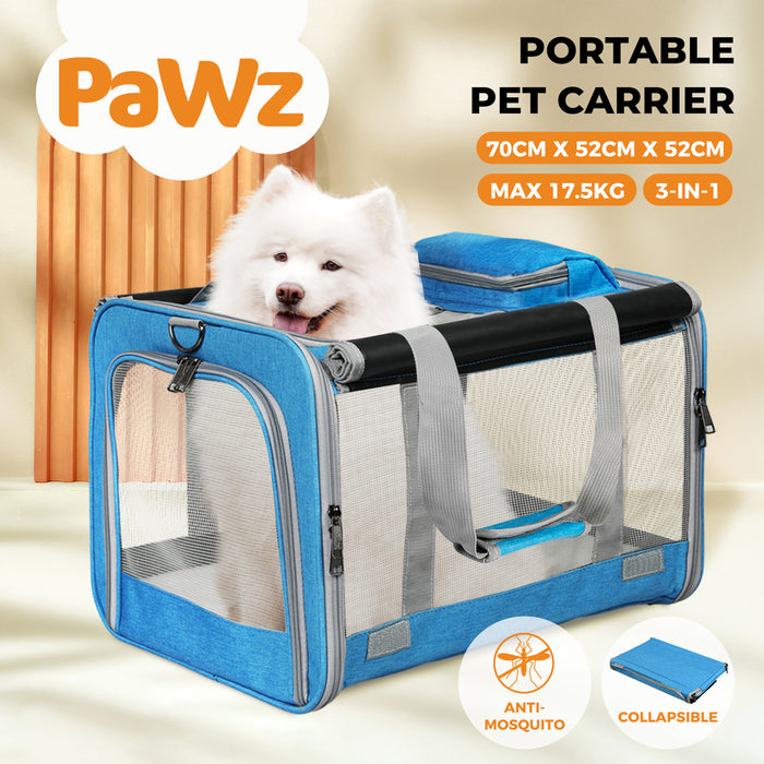 Pawz Pet Carrier Foldable Dog Cat Soft Crate Travel Cage Portable Bag Kennel